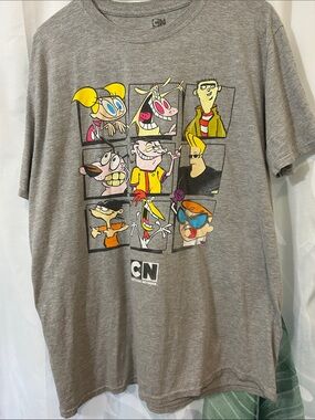 Cartoon Network Gray Tee with Multicolor Character Grid
